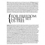 For Freedom Christ Set Us Free